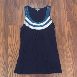 Navy sleeveless top